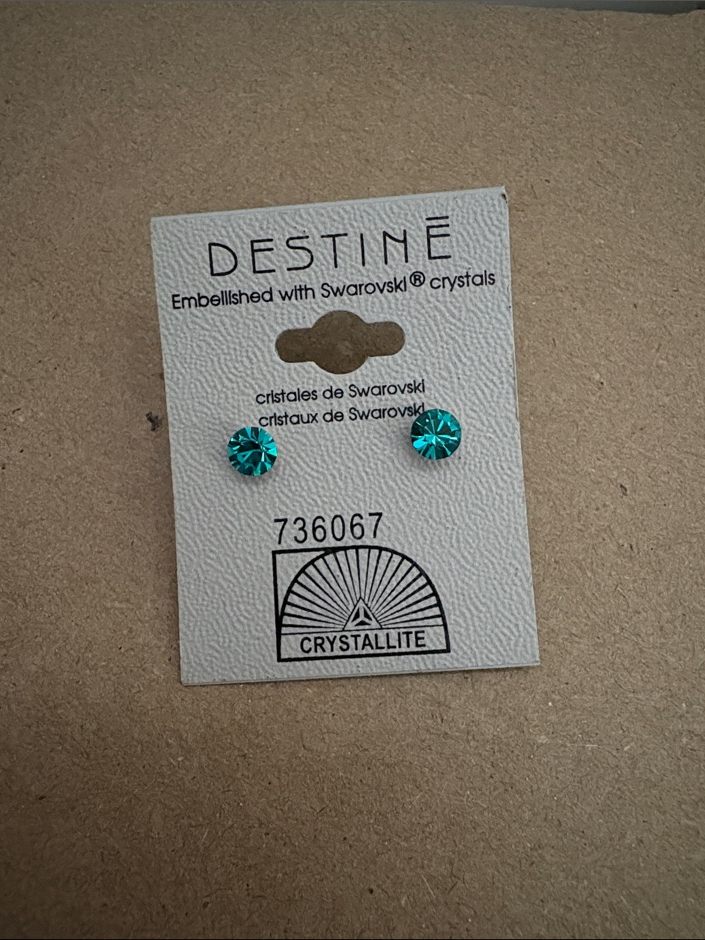 Teal Crystal Earrings